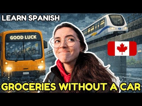 Learn Spanish: Grocery Shopping WITHOUT a Car in Canada (Intermediate) - Learn Spanish with this music video
